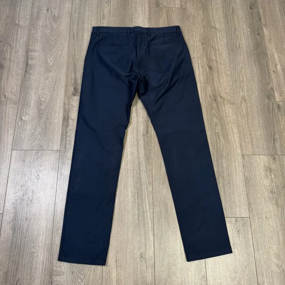 J.Crew 484 Slim-Fit Tech Pants Mens 33x32 Blue Silicone Shirt Gripper Zip Pocket